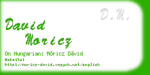 david moricz business card